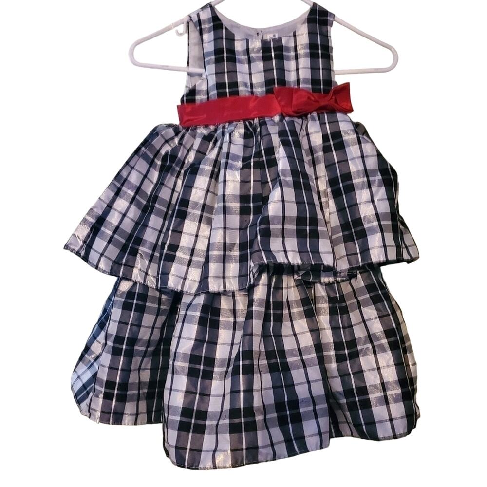 Cherokee Tiered Plaid Christmas Holiday Party Dress Size 4T